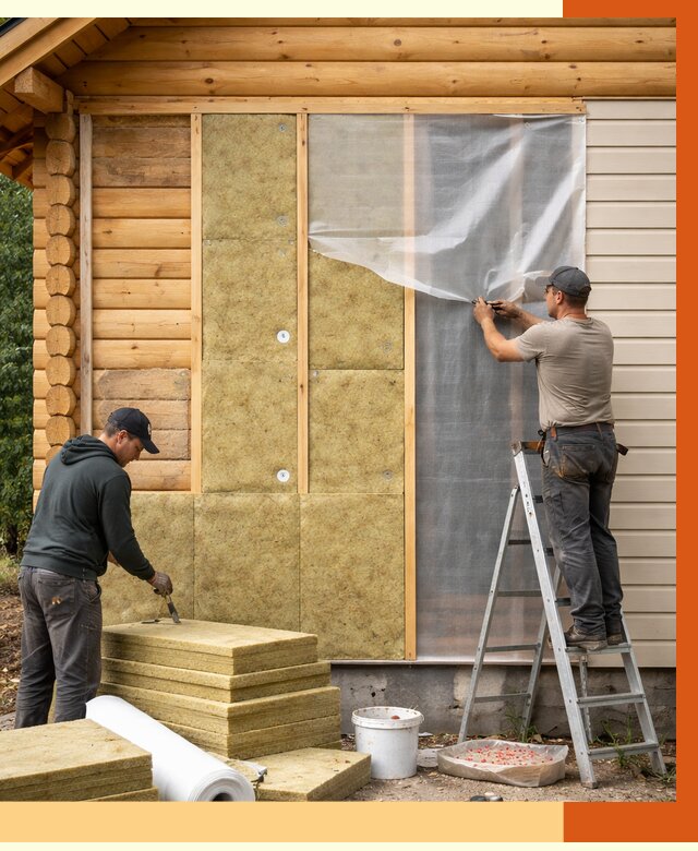 Утепление дома из бруса в Гае от 3812 руб./м2 — работы под ключ | ТепломастерГай