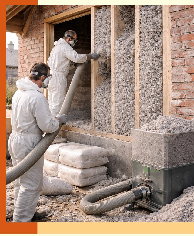 Утепление кирпичного дома эковатой в Гае