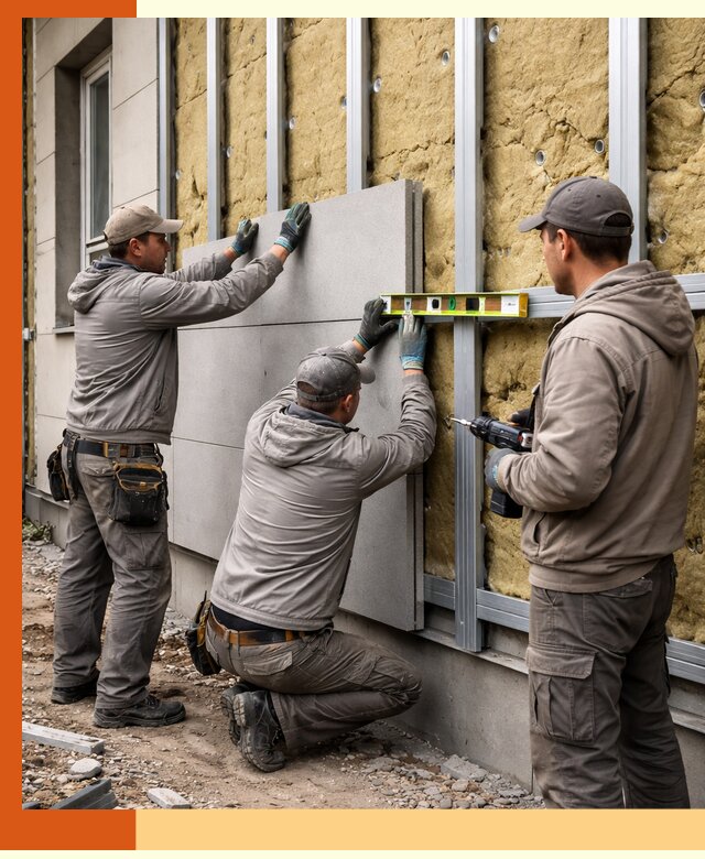 Утепление вентилируемого фасада под ключ в Гае