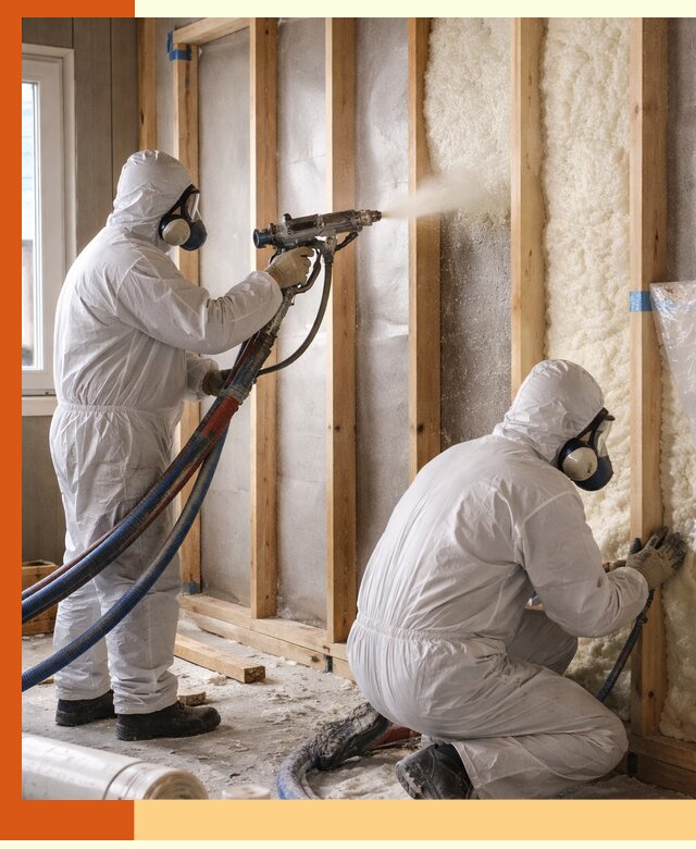 Утепление каркасной стены ППУ в Гае для домов и коттеджей