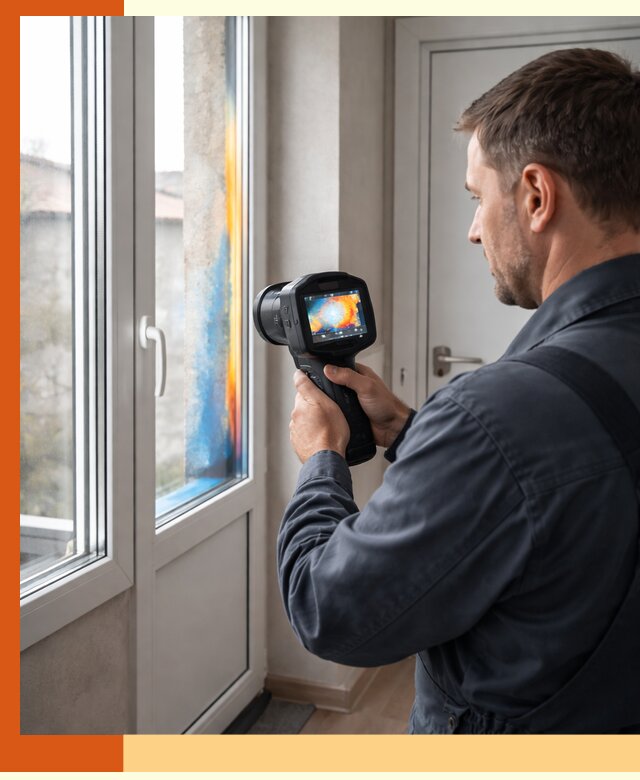 Тепловизионное обследование окон и дверей в Гае